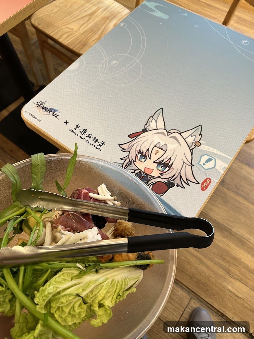 Table with Food and Anime Character
