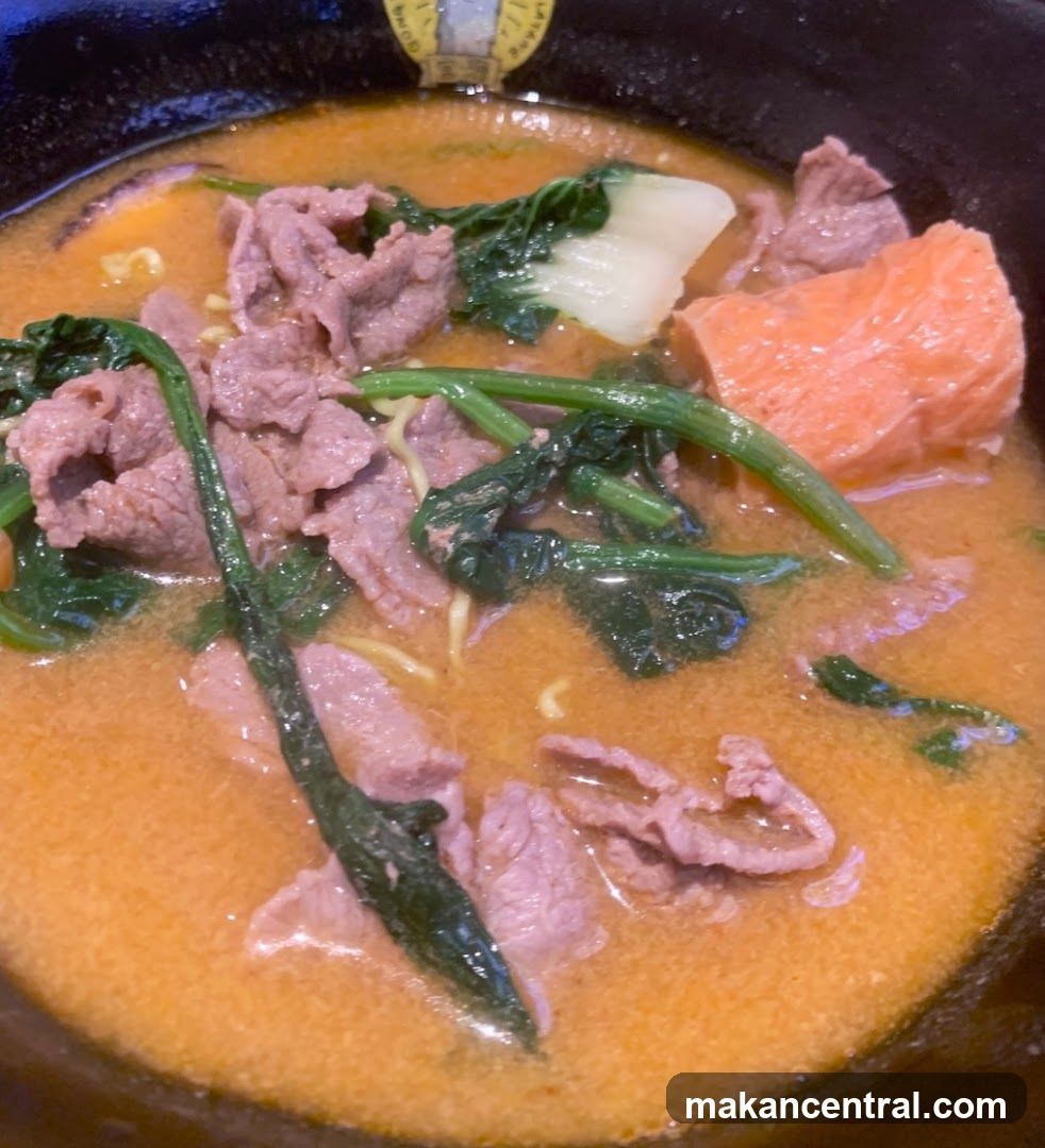 Beef and Salmon Noodle Soup