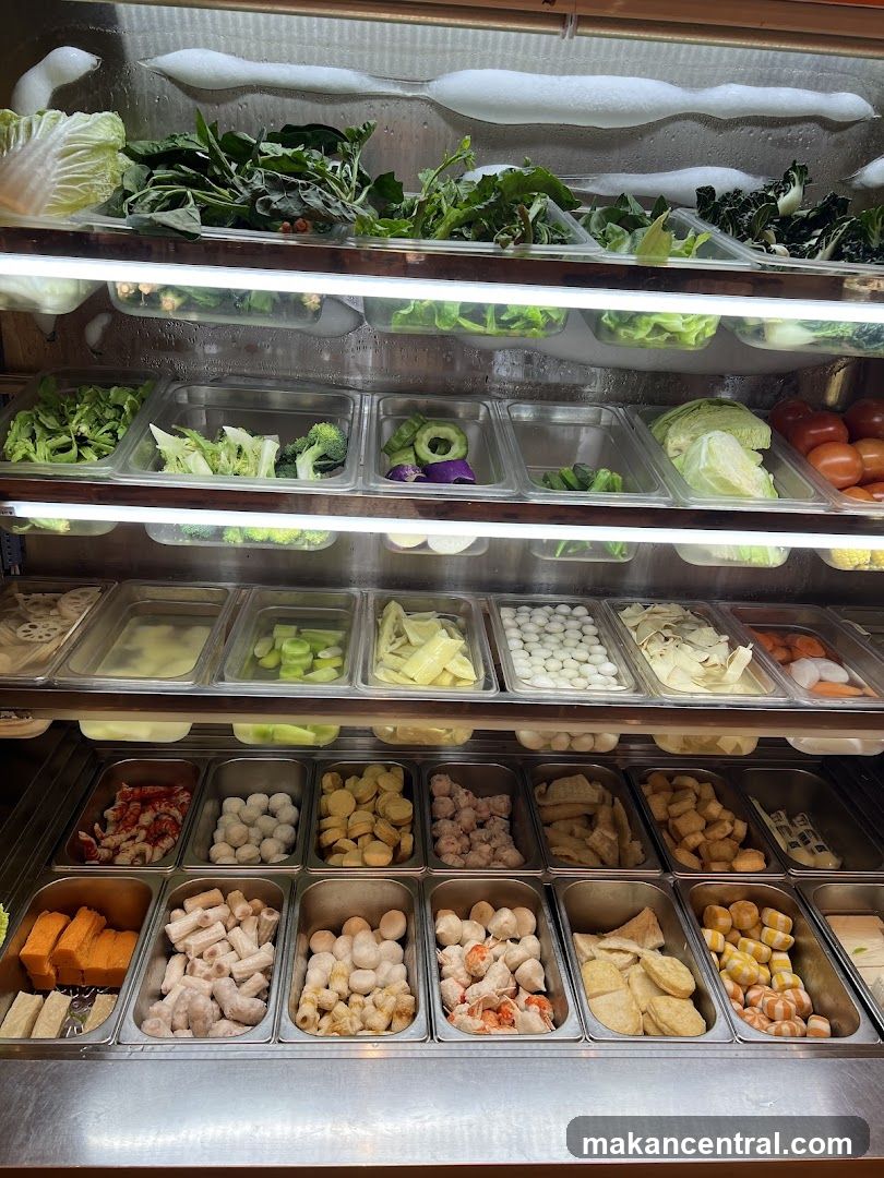 Assortment of Ingredients in a Display Cooler
