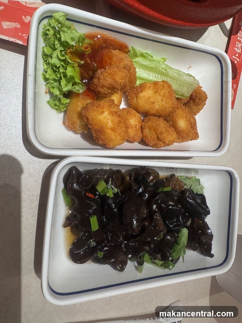 Fried Chicken Bites and Wood Ear Mushroom Salad