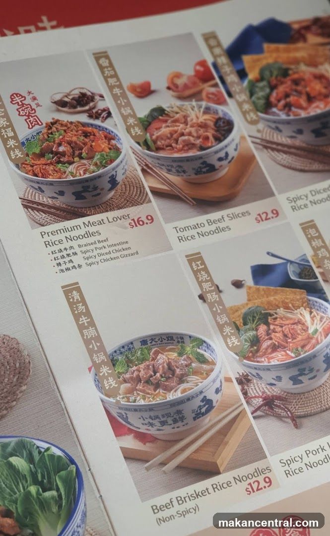 Noodle Menu