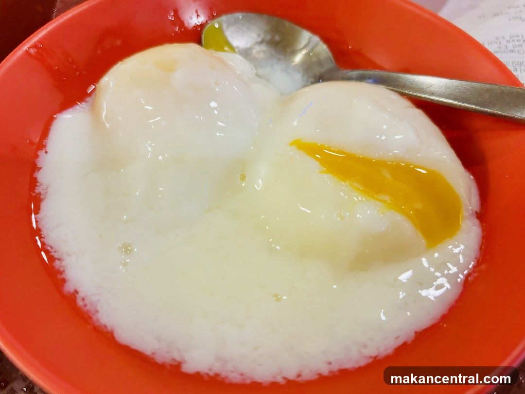 Soft-boiled eggs in a bowl