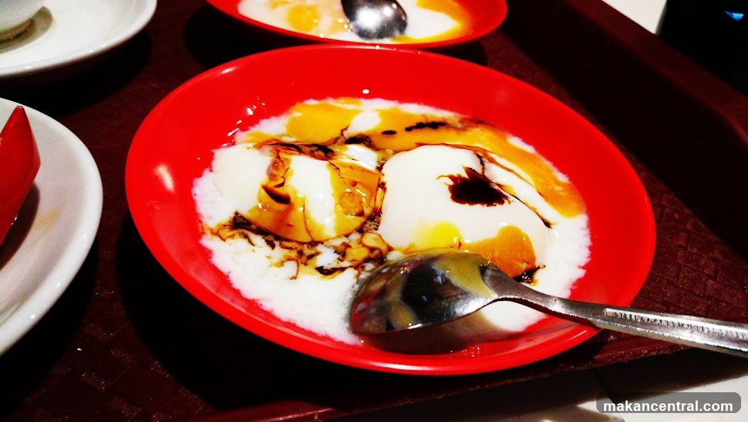 Soft-boiled eggs with soy sauce and pepper