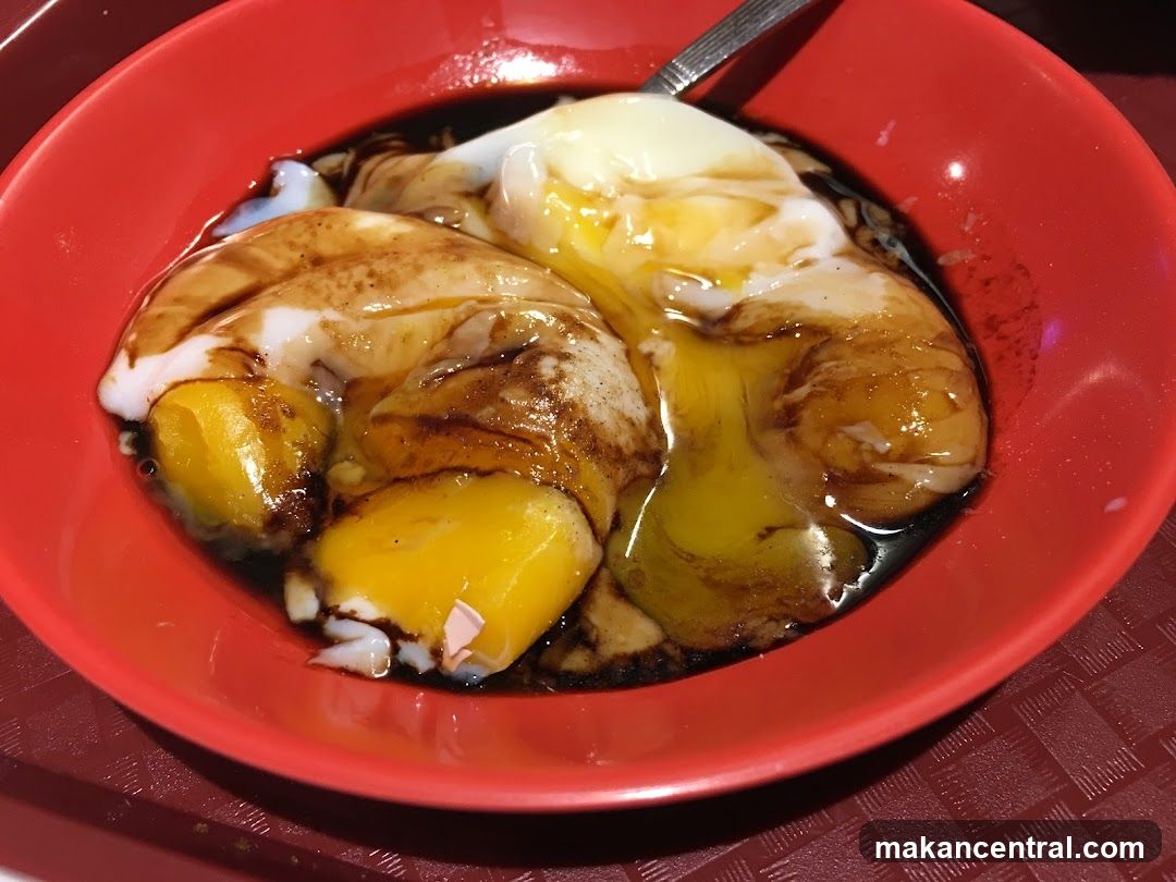 Soft-boiled eggs with soy sauce