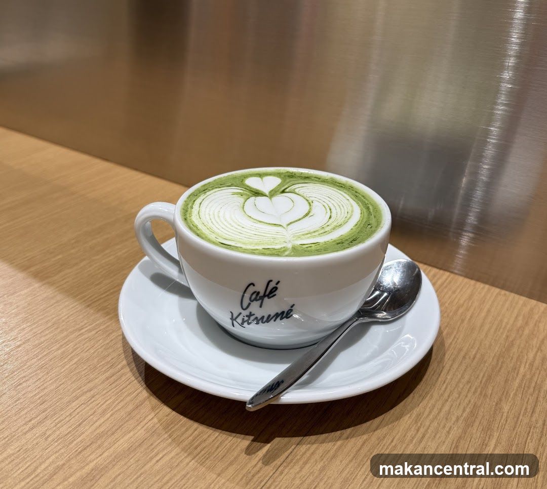 Matcha latte with latte art