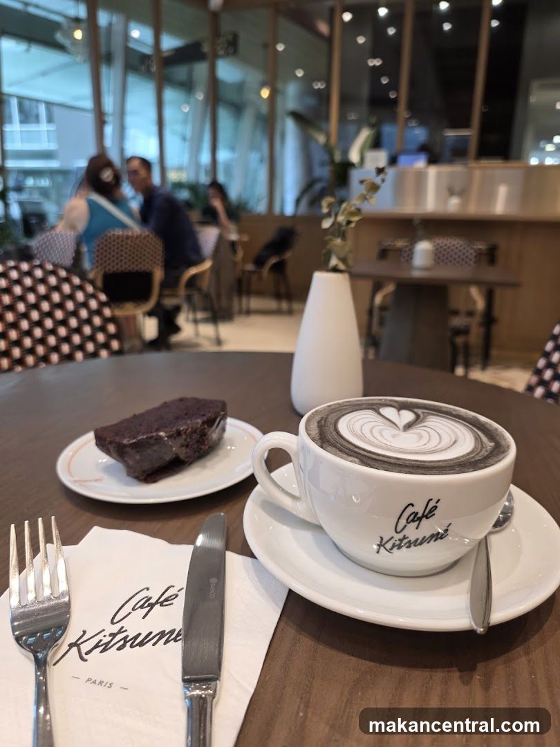 Cafe scene with coffee and cake