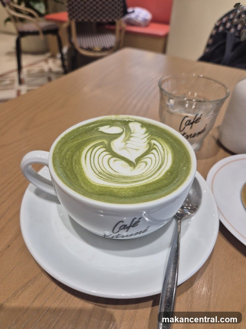 Matcha latte with latte art