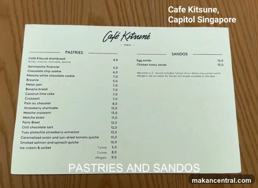 Cafe Kitsune Menu
