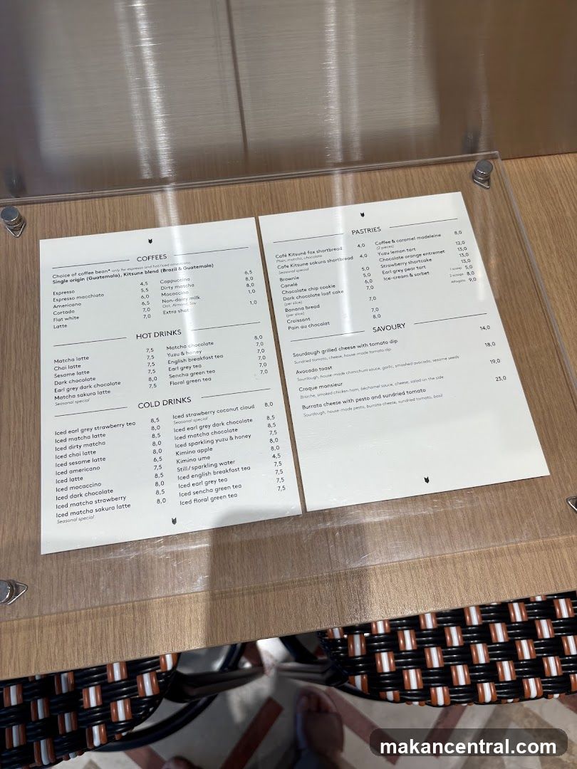 Cafe Menu