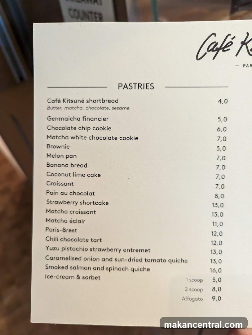 Pastries Menu