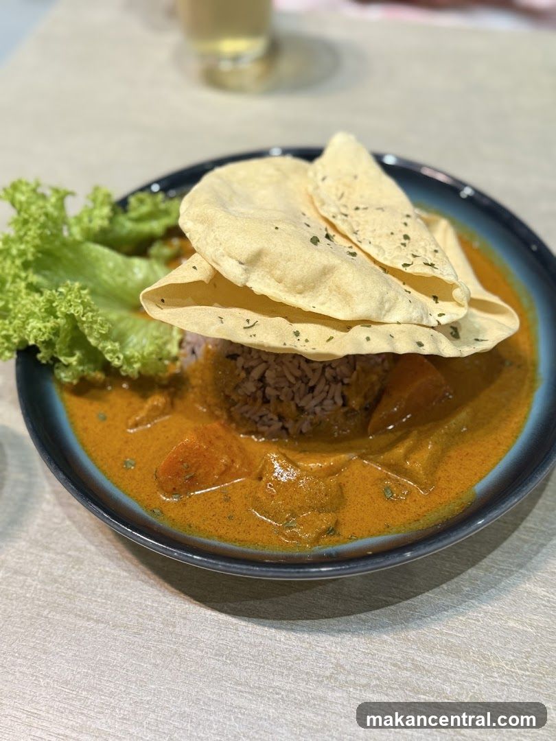 Curry with Rice and Papadum