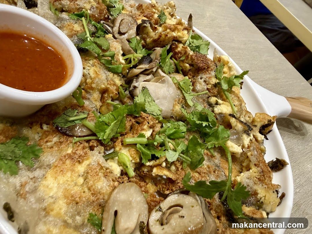 Oyster Omelet with Mushrooms