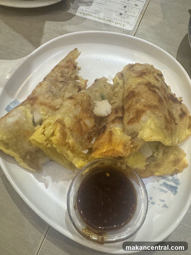 Fried Omelette Dish with Dipping Sauce