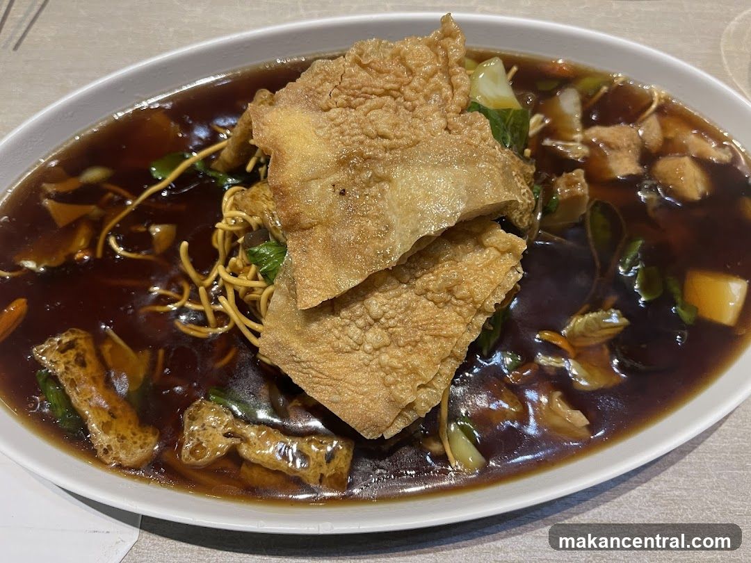 Noodle Soup with Crispy Topping