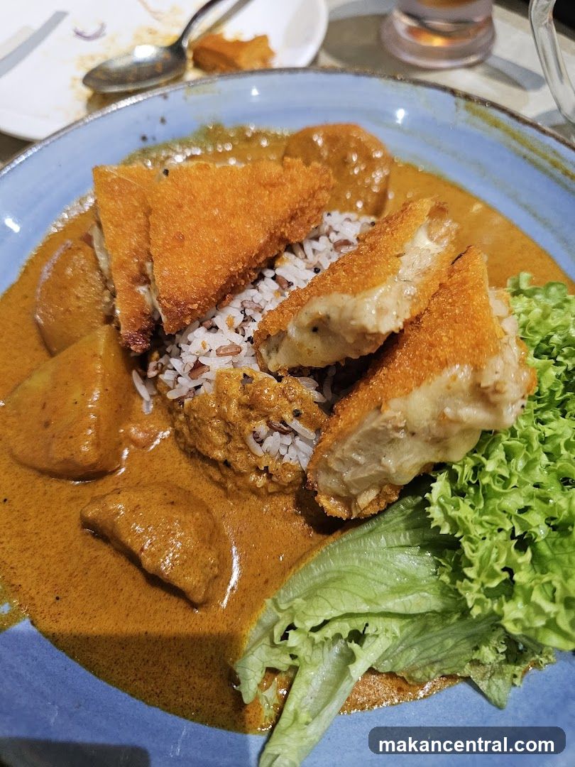Curry with Rice and Fried Food