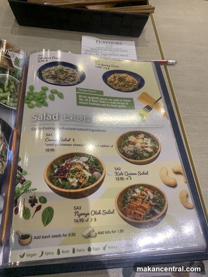 Flavours Menu