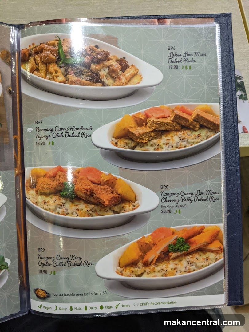 Baked Rice and Pasta Menu