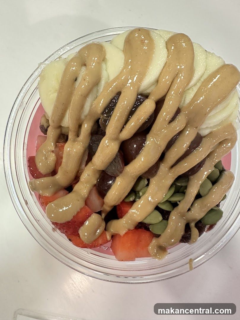 Fruit Bowl with Peanut Butter Drizzle