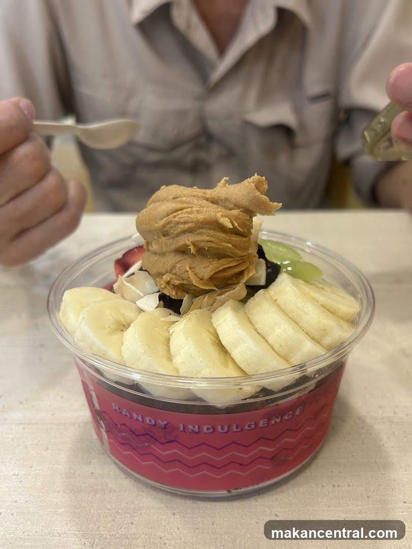 Acai Bowl with Peanut Butter and Fruit