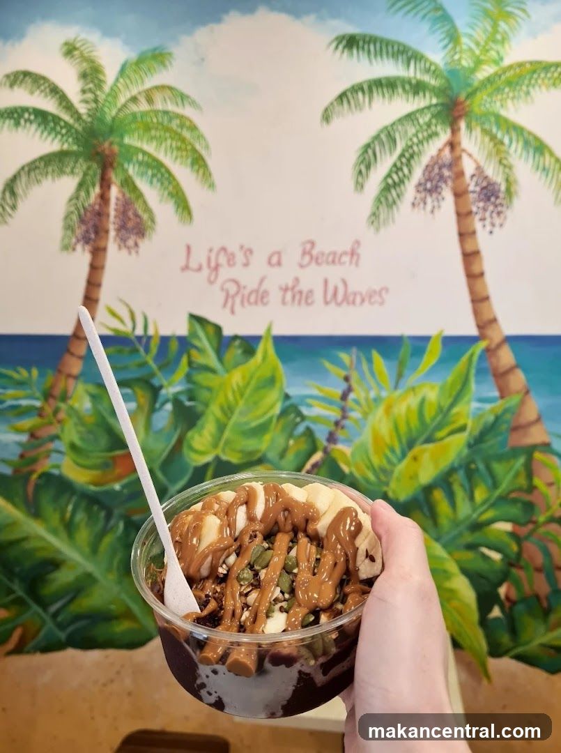 Acai Bowl with Tropical Mural