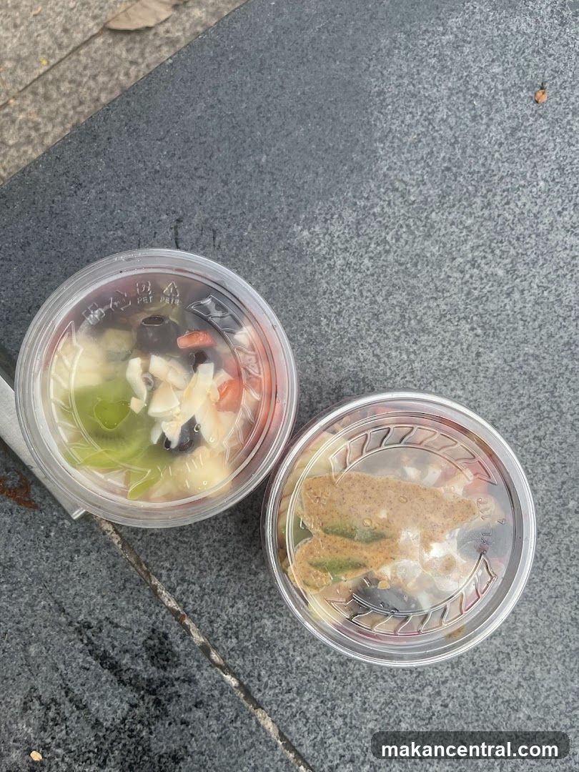 Two small containers of food