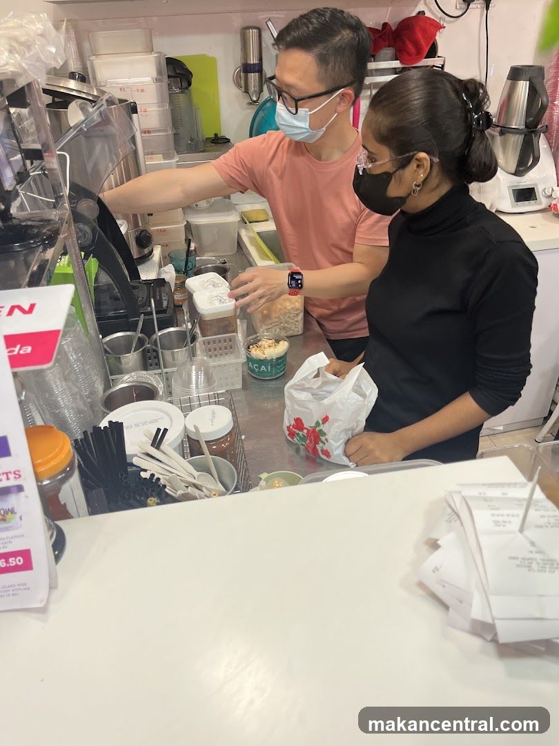 Staff preparing food at a counter