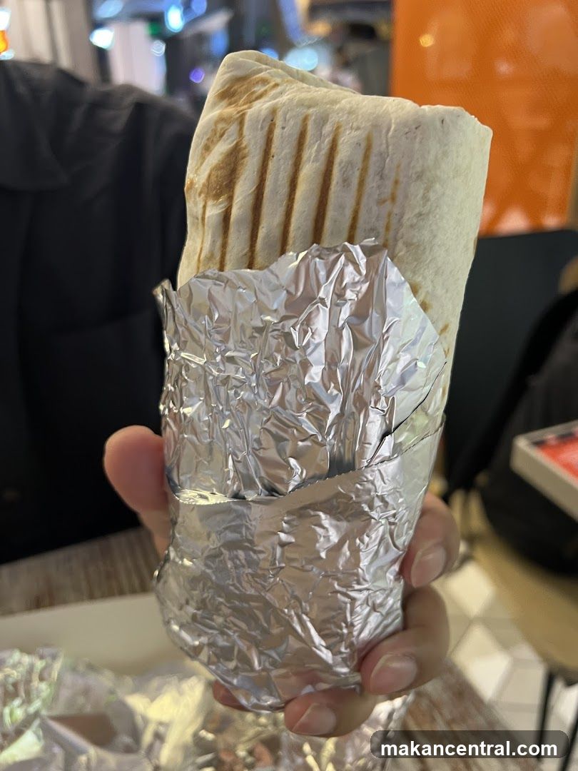 Person holding a wrap