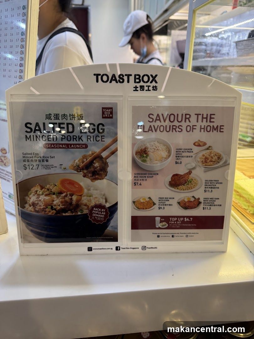 Toast Box Menu
