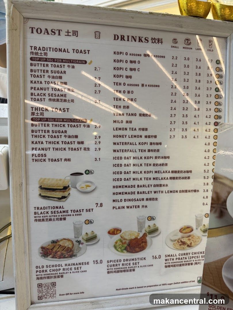 Toast and Drinks Menu
