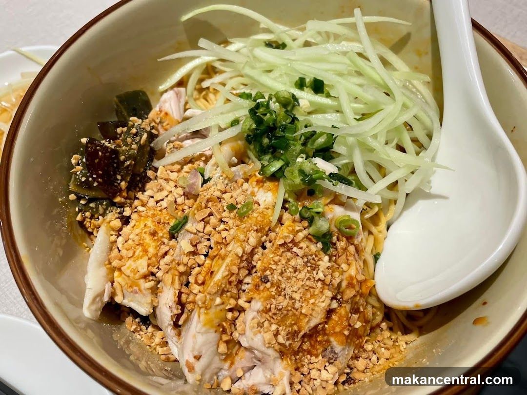 Noodle Dish with Chicken and Century Egg