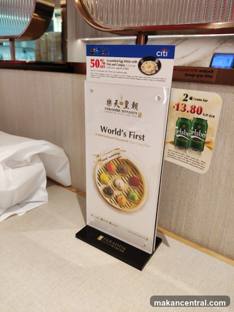 Paradise Dynasty Menu Display