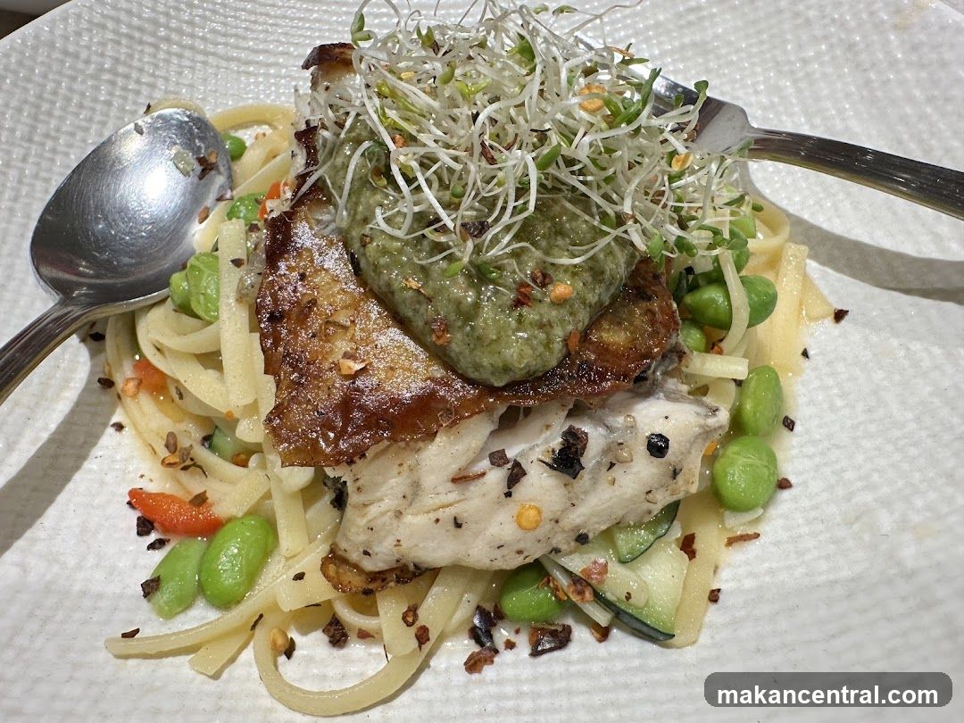 Fish with Pasta and Edamame