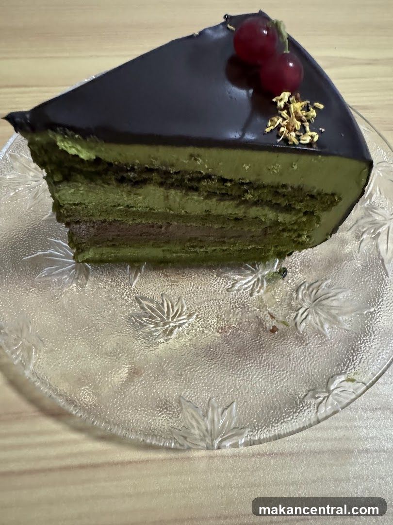 Matcha Chocolate Cake Slice