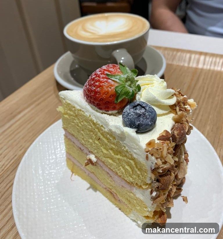 Slice of cake with coffee
