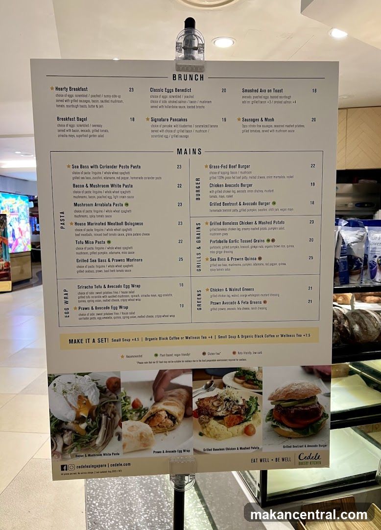 Cedele Bakery Kitchen Menu
