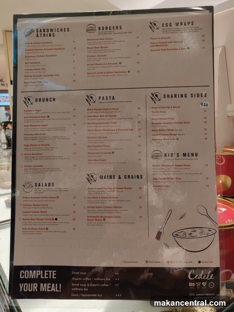 Cedele Menu