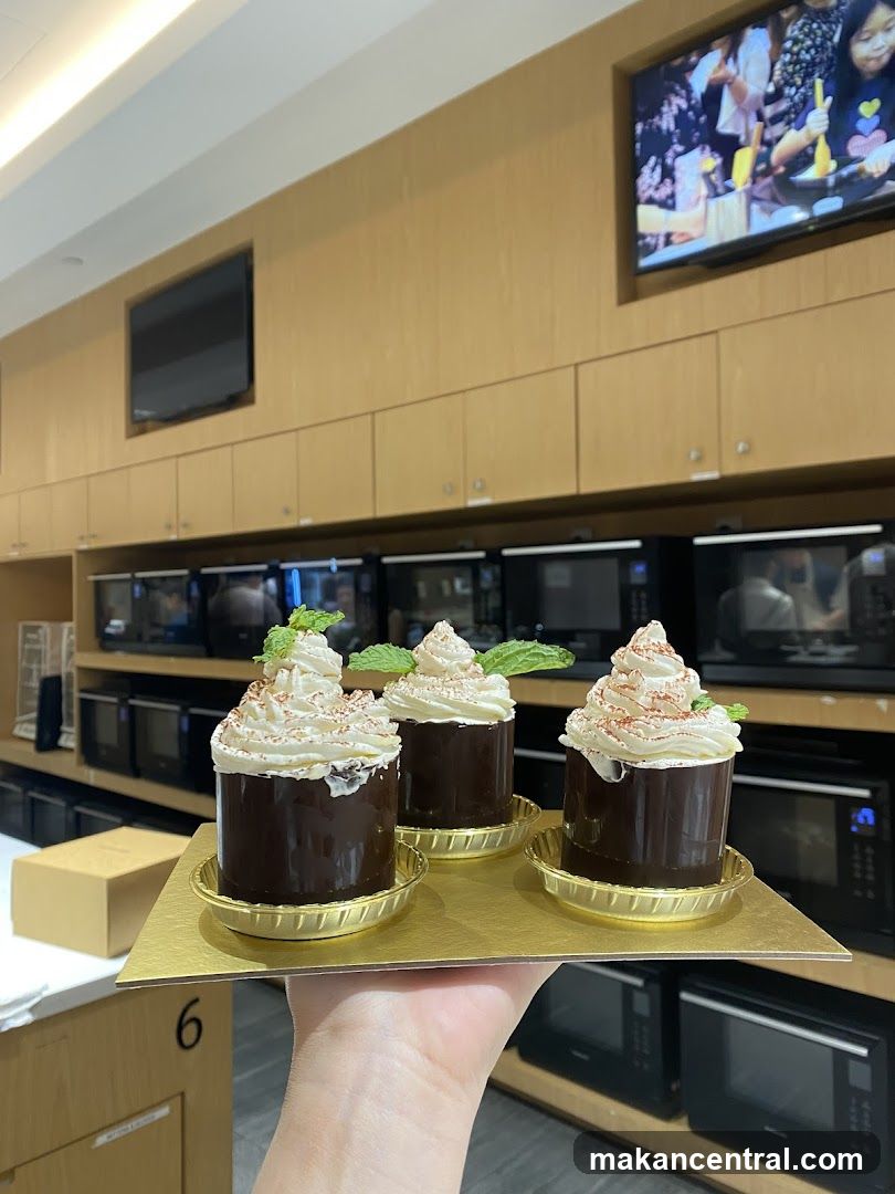 Desserts with Whipped Cream and Mint