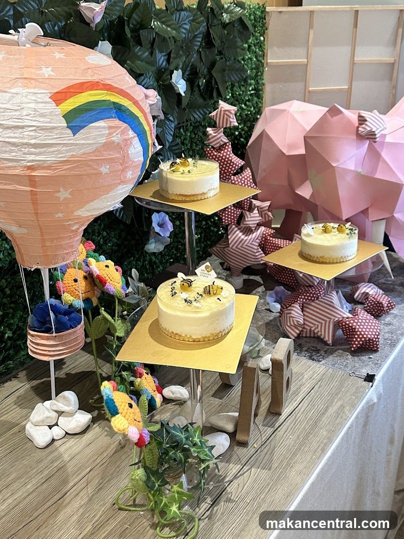 Dessert Display with Bee-Themed Cakes