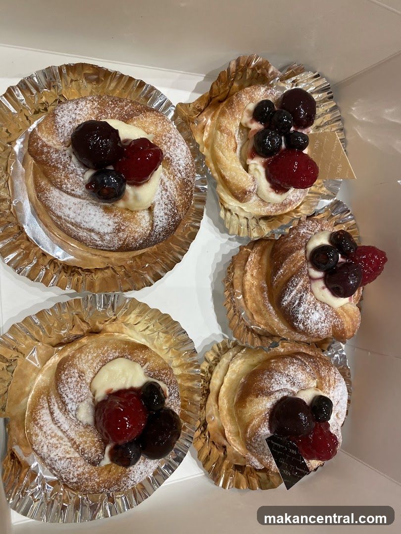 Pastries with Berries and Cream