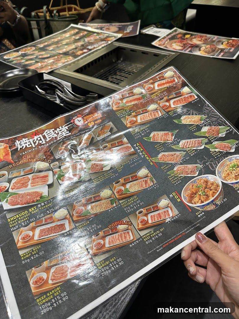 Yakiniku Shokudo Menu