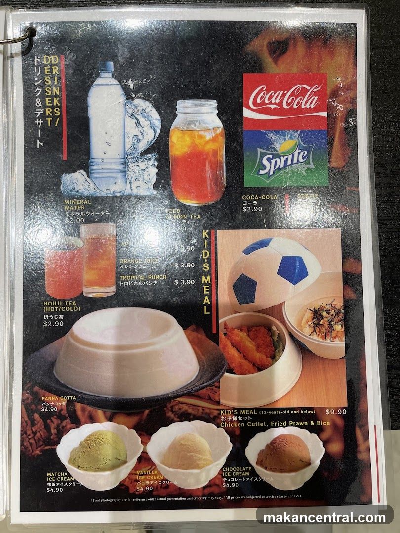 Drinks, Desserts, and Kids Meal