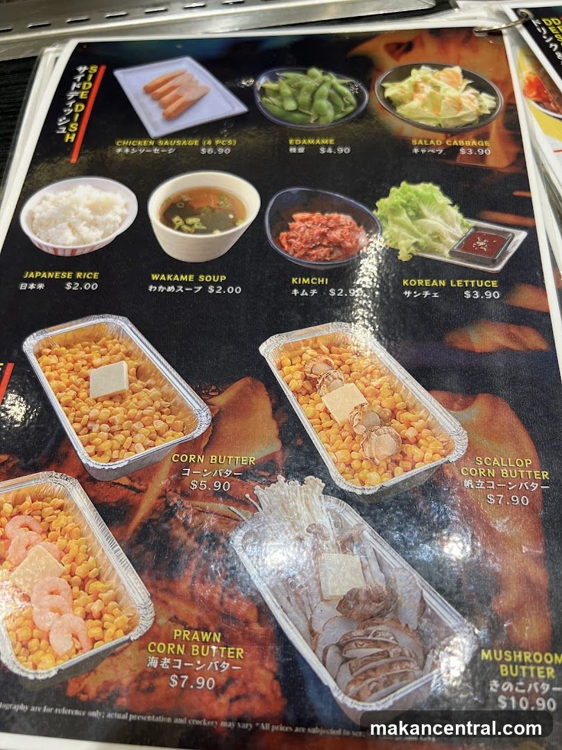Side Dish Menu