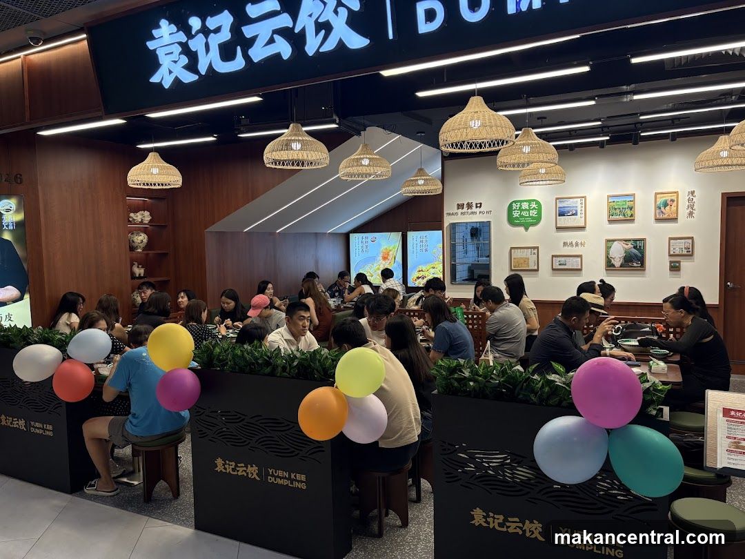 Restaurant Interior with Diners and Balloons