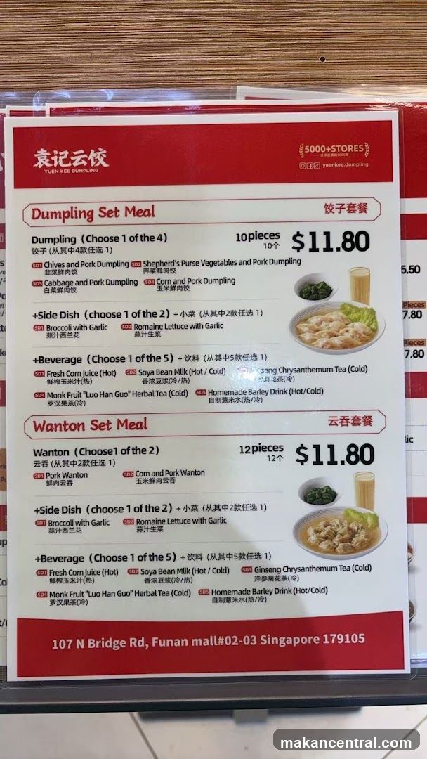 Yuen Kee Dumpling Menu