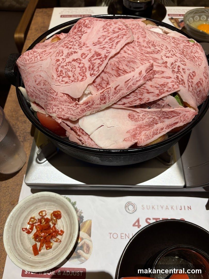 Sukiyaki Hot Pot with Raw Beef Slices