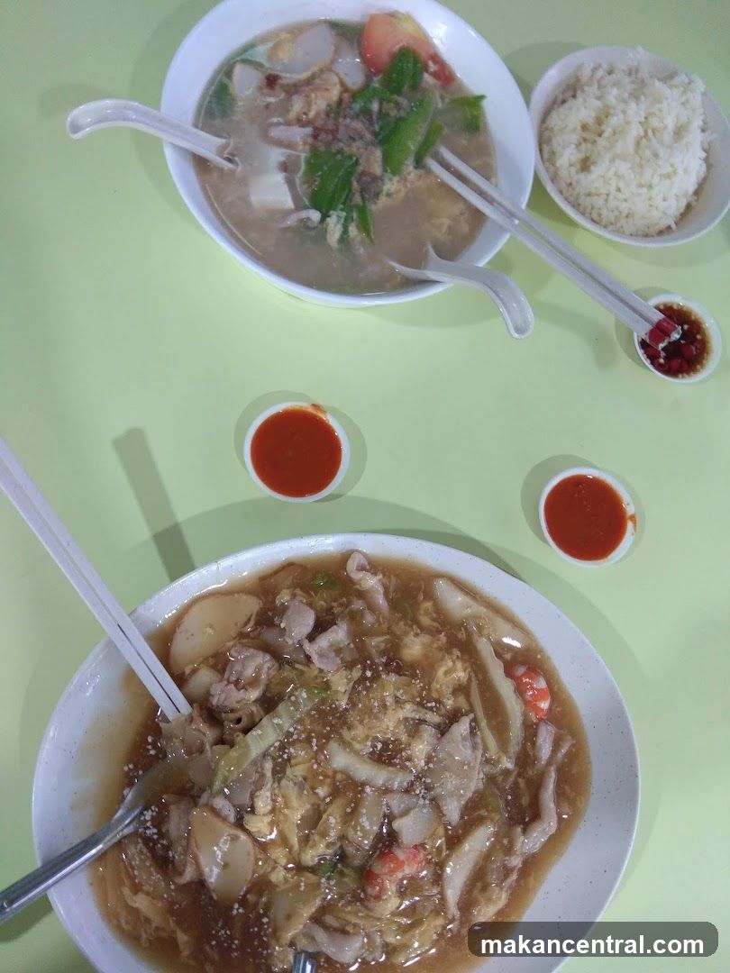 Dishes with Rice and Soup