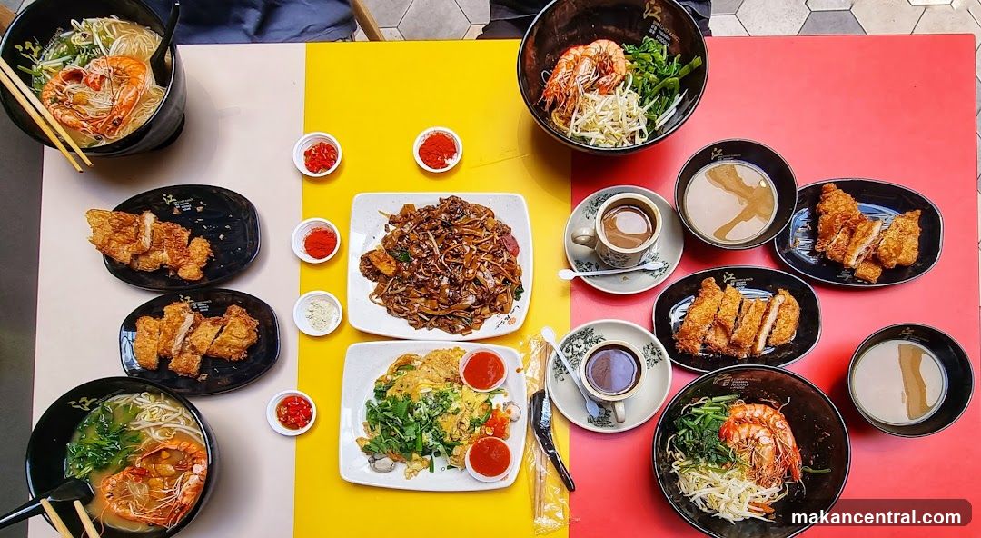 Assortment of Asian Dishes and Coffee
