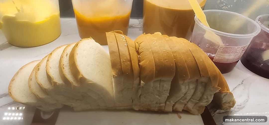 Sliced Bread with Jams and Spreads