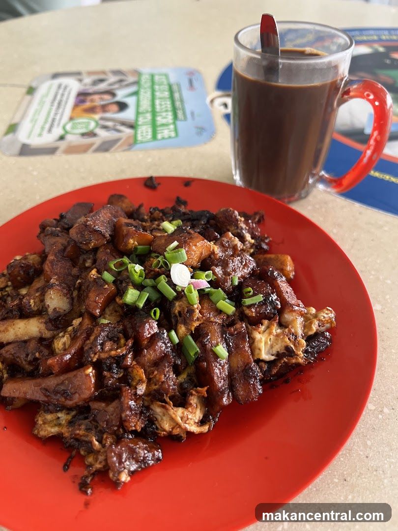 Fried Carrot Cake with Coffee
