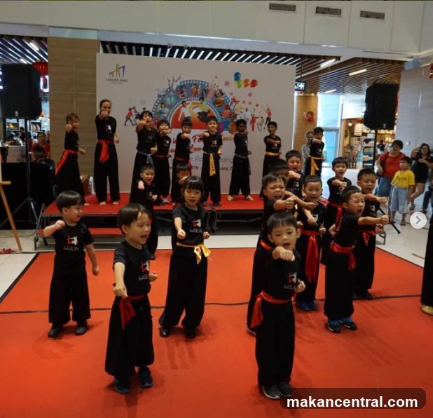 Children practicing martial arts